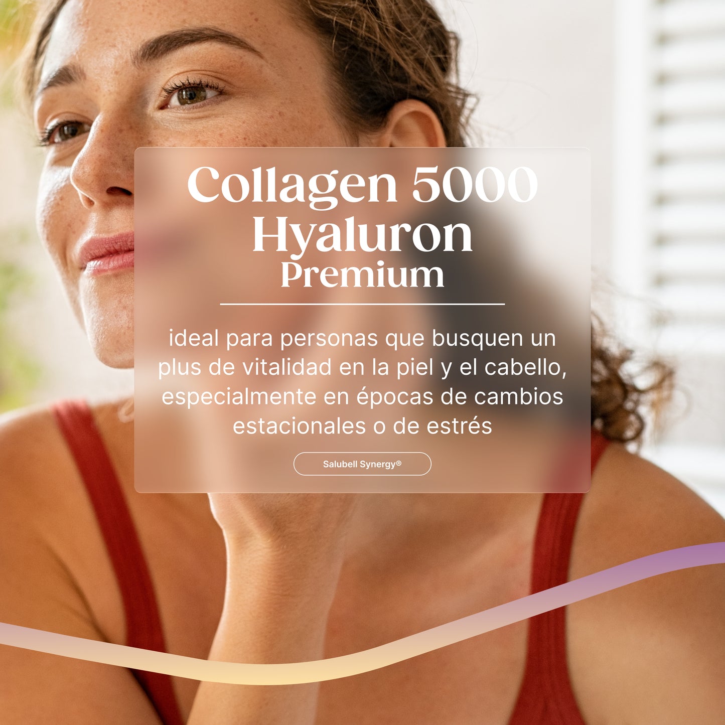 Collagen 5000 Hyaluron Premium Salubell Synergy para vitalidad de la piel y el cabello en épocas de estrés