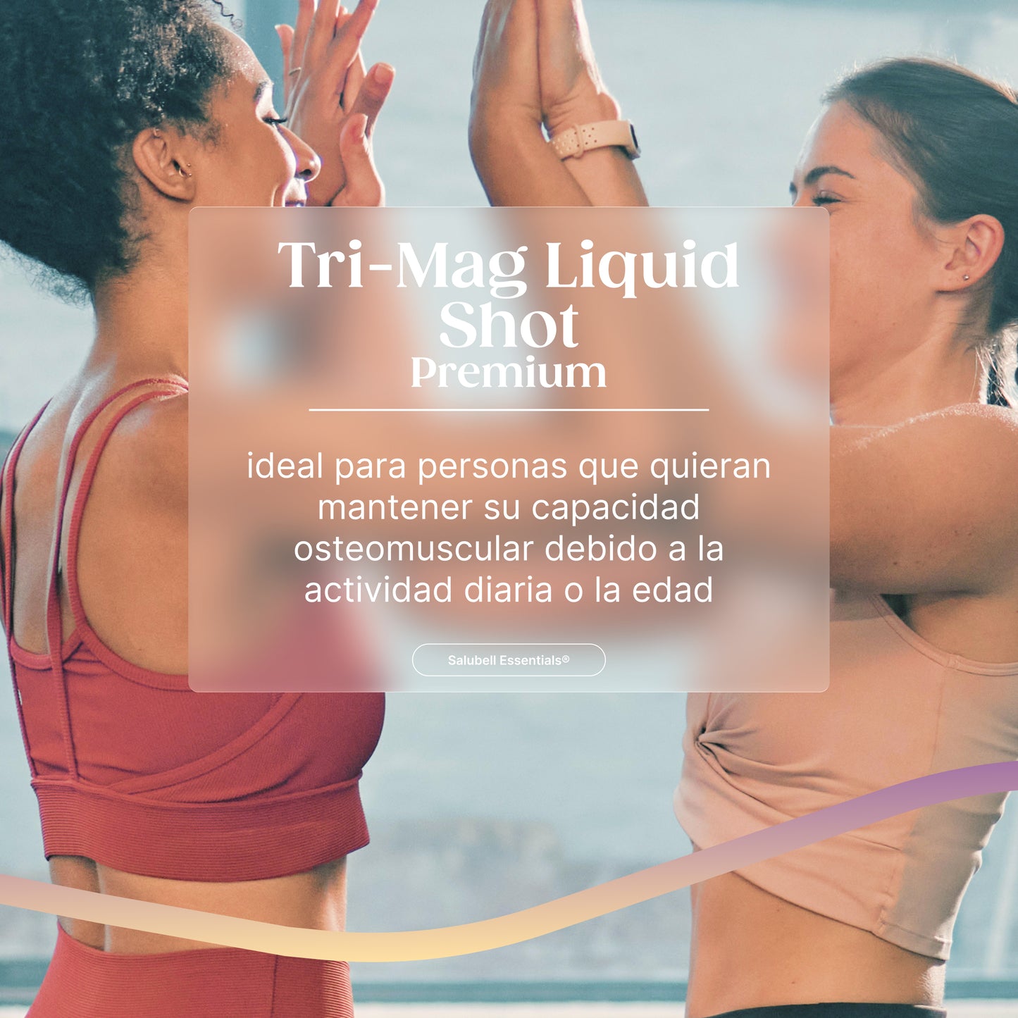 Tri-Mag Liquid Shot Premium Salubell, ideal para mantener la capacidad osteomuscular debido a la actividad diaria o la edad